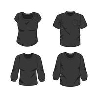 zwart t-shirt mockup voor mannen en Dames vector