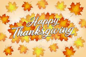 happy thanksgiving met herfstbladeren banner vector