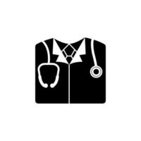 uniform, dokter, stethoscoop, overhemd vector icoon illustratie