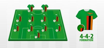 Zambia nationaal Amerikaans voetbal team vorming Aan Amerikaans voetbal veld. vector