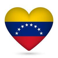 Venezuela vlag in hart vorm geven aan. vector illustratie.