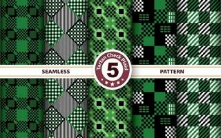 reeks Schotse ruit plaid Schots naadloos patroon. vlak textiel kleding stof patroon ornament ontwerp. structuur van tartan, plaid, tafelkleden, overhemden, kleren, jurken, beddengoed, dekens en andere textiel. vector