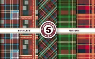 reeks Schotse ruit plaid Schots naadloos patroon. vlak textiel kleding stof patroon ornament ontwerp. structuur van tartan, plaid, tafelkleden, overhemden, kleren, jurken, beddengoed, dekens en andere textiel. vector