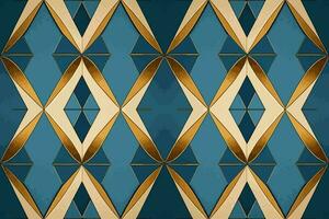 Egyptische diamant naadloos patroon goud en blauw achtergrond. abstract traditioneel volk oud oude antiek tribal etnisch grafisch lijn. overladen elegant luxe wijnoogst retro stijl voor structuur textiel. vector