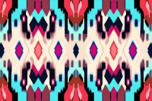 ikat tribal naadloos patroon kleurrijk achtergrond. abstract grafisch lijn etnisch traditioneel volk antiek tribal modern overladen luxe elegant minimaal wijnoogst retro stijl. structuur textiel kleding stof patronen vector