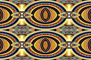 Egyptische oneindigheid naadloos patroon kleurrijk goud achtergrond. abstract traditioneel volk oud oude antiek tribal etnisch grafisch lijn. overladen elegant luxe wijnoogst retro voor structuur textiel kleding stof. vector