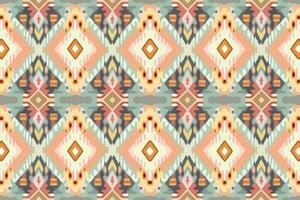 kleding stof textiel ikat meetkundig folklore ornament naadloos patroon pastel toon. abstract grafisch lijn etnisch traditioneel volk antiek tribal modern overladen luxe elegant minimaal wijnoogst retro stijl. vector