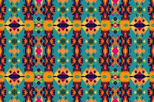 kleding stof textiel ikat meetkundig folklore ornament naadloos patroon kleurrijk toon. abstract grafisch lijn etnisch traditioneel volk antiek tribal modern overladen luxe elegant minimaal wijnoogst retro stijl. vector