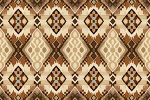 kleding stof textiel ikat meetkundig folklore ornament naadloos patroon bruin toon. abstract grafisch lijn etnisch traditioneel volk antiek tribal modern overladen luxe elegant minimaal wijnoogst retro stijl. vector