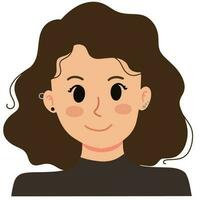 een portret van mooi vrouw met gekruld haar- illustratie vector