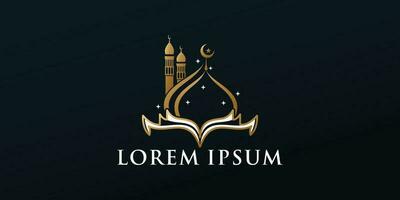 moskee logo ontwerp sjabloon met uniek concept premie vector
