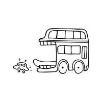 hand- getrokken vector illustratie kleur kinderen tekenfilm grappig school- bus clip art
