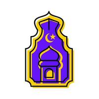 moslim moskee lantaarn lampion Islamitisch icoon knop vector illustratie