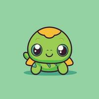 schattig kawaii schildpad chibi mascotte vector tekenfilm stijl