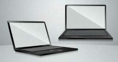 zwart laptop 3d mockup vector