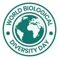 wereld biologisch verscheidenheid dag insigne ontwerp, Internationale dag voor biologisch verscheidenheid ontwerp, t-shirt, embleem, logo, stempel, zegel, icoon, symbool, groet kaart vector illustratie