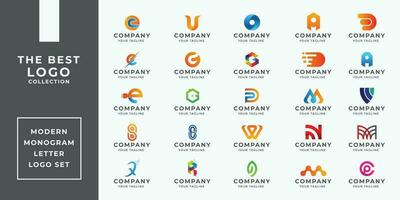 25 logos bundel modern monogram brief logo reeks voor verschillend types van ondernemingen vector