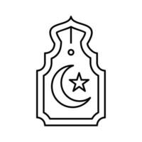 moslim lantaarn Islamitisch schets icoon knop vector illustratie