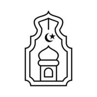 moskee lampion lantaarn Islamitisch schets icoon knop vector illustratie