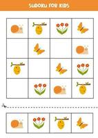 leerzaam sudoku spel met schattig bos- dieren. vector