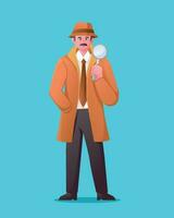 detective met vergroten glas vector illustratie