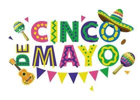 cinco de mayo decoratief typografie vector