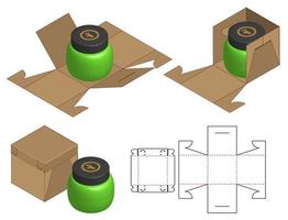 doos verpakking gestanst sjabloonontwerp. 3D-model vector