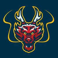 draak hoofd mascotte sport logo vector