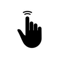 dubbele kraan gebaar, hand- cursor van computer muis zwart silhouet icoon. wijzer vinger glyph pictogram. Klik dubbele druk op tintje vegen punt Aan cyberspace website teken. geïsoleerd vector illustratie.