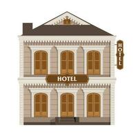 wijnoogst oud traditioneel hotel gebouw vector