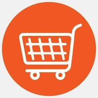 online boodschappen doen kar vector mand icoon