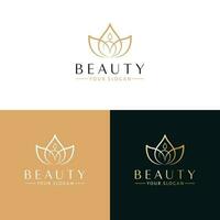 schoonheid vector logo ontwerp. lotus bloem en kaars een lijn logo. Boheems logo sjabloon.