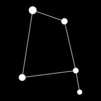 corvus sterrenbeeld kaart. vector illustratie.