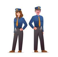 Politie officier in de uniform staand vector illustratie