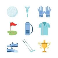 set van golf iconen vector