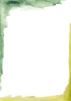 abstract groen en geel waterverf kader. blanco vel. tekst of afbeelding plaats. vector
