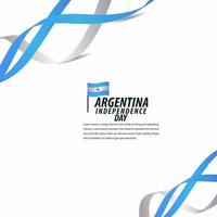 gelukkige de viering van de onafhankelijkheidsdag van Argentinië, affiche, illustratie van het het malplaatjeontwerp van de lintbanner vector