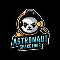 astronaut panda vector