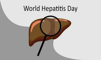wereld hepatitis dag groet met medisch Onderzoek en bewerkbare tekst vector