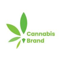 hennep blad logo ontwerp. vector hennep luxe modern logo icoon teken. logotype voor cbd olie marihuana etiket