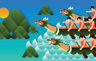 Dragon Boat Festival viering concept vector