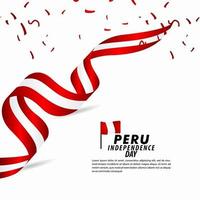 Peru onafhankelijkheidsdag viering vector sjabloon ontwerp illustratie