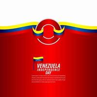 gelukkige viering van de onafhankelijkheidsdag van Venezuela, vaandel, het ontwerpillustratie van het affichemalplaatje vector