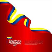 gelukkige viering van de onafhankelijkheidsdag van Venezuela, vaandel, het ontwerpillustratie van het affichemalplaatje vector