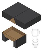 doos verpakking gestanst sjabloonontwerp. 3D-model vector