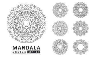 zwart en wit bloem mandala reeks vector