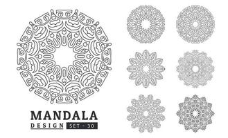 zwart en wit bloem mandala reeks vector