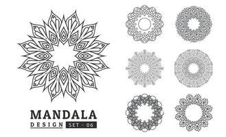 zwart en wit bloem mandala ontwerpen reeks vector