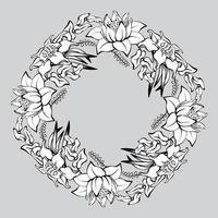 botanisch mandala met tropisch bloemen. kleur bladzijde. bloemen patroon. vector. vector