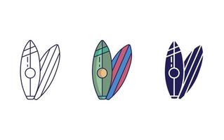 schets surfboard vector icoon